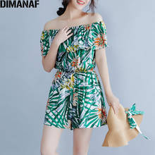 Женский пляжный костюм DIMANAF, повседневный Гавайский костюм большого размера, эластичный, с цветочным принтом 2024 - купить недорого