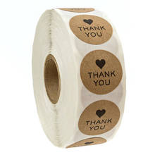 Pegatinas con corazón de papel Kraft, etiquetas de reconocimiento para bolsas de negocios, decoración para fiesta de boda, 50-500 Uds. 2024 - compra barato