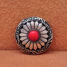 10pcs 30mm Silver Sun Flower Red Real Turquoise Stone Leathercraft Western Horse Saddle Tack Concho Screwback 2024 - buy cheap