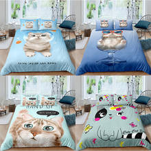 ZEIMON Lovely Kitty Bedding Set Kids Girls Cat Duvet Cover Set Cartoon Quilt Cover with Pillowcase Home Textiles King Drop ship 2024 - buy cheap