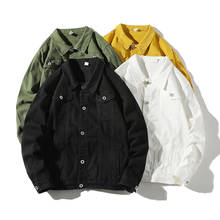 Denim Jacket Men's Slim Solid Color Casual Jacket Men's Simple Fashion Cotton Denim Jacket 2024 - buy cheap