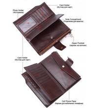 Men's Wallet Genuine Leather Vintage Long Style Cash Purses multi-card Purse Quality Coin Wallet Luxury Clutch Large Card Bag 2024 - buy cheap