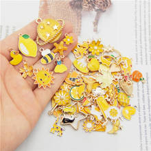 Julie Wang 20PCS Enamel Purple Yellow Charms Random Mixed Fruit Animal Flowers Alloy Pendants Earrings Jewelry Making Accessory 2024 - buy cheap