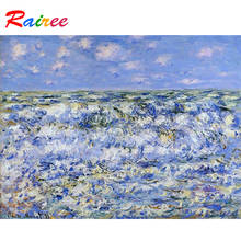 Claude Monet Famous Painting "Waves" 5D DIY Diamond Painting Diamond Embroidery Landscape Rhinestones Mosaic Painting Home Decor 2024 - buy cheap