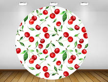 Round circle background coves backdrop Cherry girl  baby shower birthday party decor candy table banner fabric YY-213 2024 - buy cheap