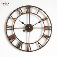 New 3D Circular Retro Roman 45cm Wrought Hollow Iron Vintage Large Mute Wall Clock on The Wall Decoration for Home Decoration 2024 - buy cheap