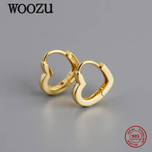 WOOZU Real 925 Sterling Silver Minimalist Romantic Love Heart Hoop Earrings For Women Wedding Punk Rock Ear Buckle Jewelry Gift 2024 - buy cheap