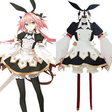 Fate/saber-fate/grand pedido astolfo, fantasia, vestido de empregada fgo, uniforme para halloween, carnaval, menina feminina 2024 - compre barato