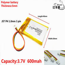 JST PH 1.0mm 3 pin 3.7V,600mAH 503040 Polymer lithium ion / Li-ion battery for tablet pc BANK,GPS,mp3,mp4 2024 - buy cheap