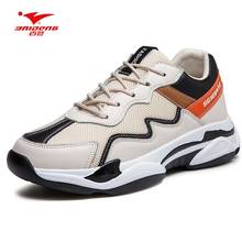 Baideng Hot Sell Men Athletic Shoes Beige Style Comfortable Running Shoes Breathable Mesh Sport Sneakers Thick Bottom Retro INS 2024 - buy cheap