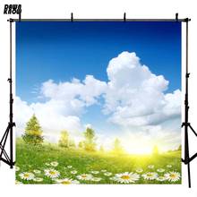 DAWNKNOW White Flower Photography Background Photocall Blue Sky Photo Shoot Wedding Backdrops Children Photo Studio lv2423 2024 - buy cheap