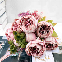 Flores de plástico falsas, flor de seda peônia artificial para decoração de festas de casamento, jardim em casa 2024 - compre barato