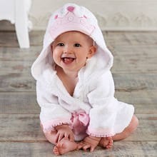 baby boy bathrobe bath cloth Flannel crown white 2--Y home robe Terry bathrobe with a hood baby girl winter clothes 2024 - buy cheap
