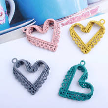10pcs Diy jewelry alloy pendant necklace extender bracelet pendant jump rings accessories love heart earrings leather cords 2024 - buy cheap