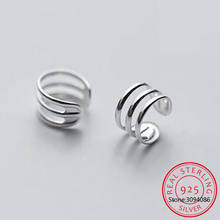 100% 925 Sterling Silver 3 Layer Ear Cuff Clip On Earrings For Women Girl Without Piercing Earings Jewelry DA192 2024 - buy cheap