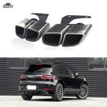 stainless steel Tail Exhaust Tips Muffler Pipe For Porsche Macan 2014 - 2017 Macan s turbo Stainless Steel mufflers 2pcs 2024 - buy cheap