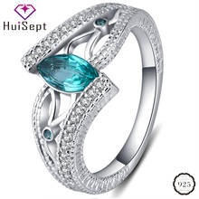HuiSept Luxury 925 Silver Rings Sapphire Ruby Gemstones Zircon Jewelry Ring Wedding Promise Party Gift Female Ornament Wholesale 2024 - buy cheap