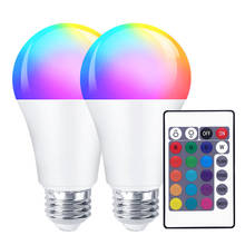 Светодиодная RGB-лампа E27, 5/10/15 Вт, 220 В 2024 - купить недорого