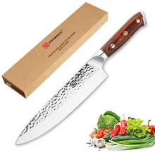 KEEMAKE Professional 8" Chef Knife German 1.4116 Steel Hammer Blade Kitchen Knives Color Wood Handle Sharp Meat Cutting Tools 2024 - buy cheap