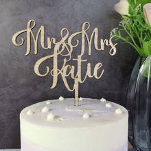 Topper para tarta de boda con nombres personalizados, decoración rústica para tarta de boda, Sr. Y Sra., país personalizado 2024 - compra barato