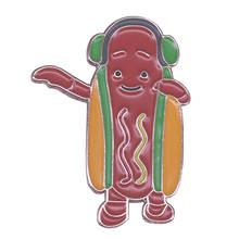 Broche esmaltado de cachorro-quente, broche engraçado com emblema snapchat 2024 - compre barato