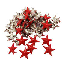 50x Metal Red Star Studs Rivets Punk Spikes Spots for Leathercraft DIY Clothing, Bags, Jeans, Shoes, Hats Decoration 2024 - buy cheap
