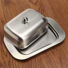 Creative Restaurant Butter Box Cheese Dish Bread Storage Tray With Lid Kitchen Stainless Steel Dessert Plate Cheese Container 2024 - buy cheap