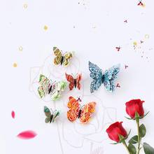 6 шт. двухслойная 3D Наклейка на стену с ароматом бабочки ароматический домашний декор бабочки Свадебный Декоративный магнит наклейки на холодильник 2024 - купить недорого