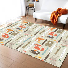 Alfombras de dibujos animados para niños, con árbol, zorro, oso, conejo, para cama, habitación, Hogar Moderno, alfombra de área grande para sala de estar, ventana de Bahía 2024 - compra barato