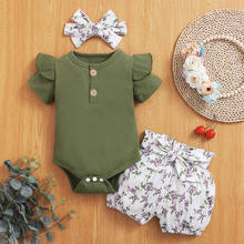 Verão bebê recém-nascido meninas roupas recém-nascidos princesa plissado macacão floral shorts roxo criança roupa do bebê meninas roupas 2024 - compre barato