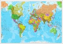 Карта мира, детальная Художественная печать, Шелковый плакат, домашний Настенный декор 24x36 дюймов 2024 - купить недорого