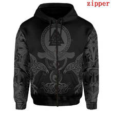 Moletom viking tatuagem 3d com capuz estampado harajuku casaco jaqueta masculina para mulheres zíper envio direto 09 2024 - compre barato