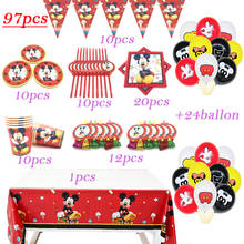 Disney Red Mickey Mouse Theme Disposable Tableware Baby Shower Mickey Party Supplies Set 97pcs For Boys Birthday Party Decorate 2024 - buy cheap
