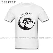 Men Tees Father Day All Cotton T-Shirt Tops Short Sleeve T Shirts For Male White Black Tshirt Bonsai Tree in Enso Circle Birds 2024 - buy cheap