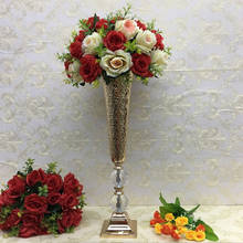 IMUWEN-jarrones de Metal para mesa de boda, floreros para piso del evento, soporte de flores de plomo para decoración del hogar IM747, 10 Uds. 2024 - compra barato