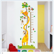 Cartoon Animals Hight Measure Wall Sticker  Kids Room pvc Decor  Wall  Decals  Growth Chart Wall Sticker 2024 - buy cheap