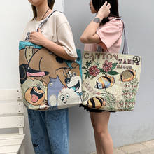 Bolso de hombro para mujer, bolsa de lona bordado a mano con estampado estilo bohemio, ligero, informal, de gran capacidad, para compras 2024 - compra barato