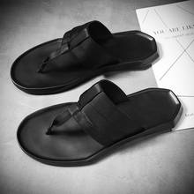 flip flops for men slippers beach 2020 new summer designers 39 leather genuine italian quality male sandalia masculino em couro 2024 - buy cheap