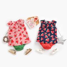 Летние хлопковые комплекты детской одежды sanluusb с милым принтом, топы для младенцев + шорты, повседневная детская одежда из 2 предметов 2024 - купить недорого