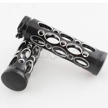 1" Inch Black Aluminum Hollow-Out 25MM Motor Handlebar HAND GRIPS Handle Bars Fits For Harley Cruiser Chopper Honda 2024 - buy cheap