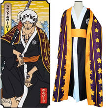 Trafalgar Law Anime One Piece Wano Kuni Japanese Kimono Cosplay Costume Bathing Robe Halloween Costumes Traditional Clothing 2024 - купить недорого