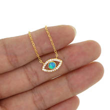 Модные Современные ожерелья с опалом и фианитом, ожерелье с кулоном «злой глаз», богемное ювелирное изделие для женщин из серебра 925 пробы 2024 - купить недорого