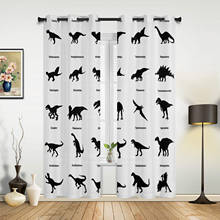 Dinosaur Species Curtains for Bedroom Kitchen Window Treatments Valance Curtains for Living Room 2024 - buy cheap