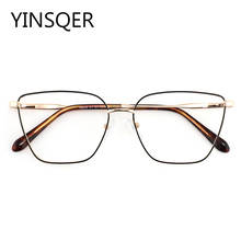 Vintage Metal Prescription Glasses Without Diopter Women Eyewear Frames Square Retro Computer Glasses Men Eyeglass Frames Brands 2024 - buy cheap