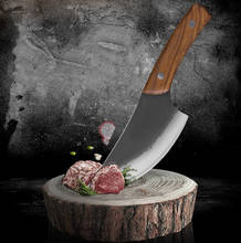 Damask 6" Handmade Meat Cleaver Leather Sheath Kitchen Knife Butcher Knife Full Tang Handle High Carbon Clad Steel Chef Knife 2024 - buy cheap