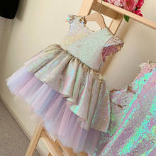 Shiny Sequins Baby Girls Dresses for Special Occasion Kids Clothes Party Gowns Birthday Dress Photography 2024 - buy cheap