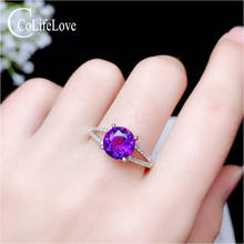 CoLife Jewelry 925 Silver Amethyst Ring for Daily Wear 8mm VVS Grade Natural Amethyst Silver Ring Gift for Woman 2024 - buy cheap