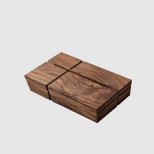 Noz preta criativo casa sala de estar mesa café decoração caixa armazenamento chinês e japonês simples caixa tecido madeira maciça 2024 - compre barato