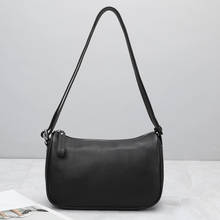 Casaul-Bolso de hombro sencillo para mujer, de piel auténtica bandolera de alta calidad, color negro Borgoña, a la moda, pequeño 2024 - compra barato