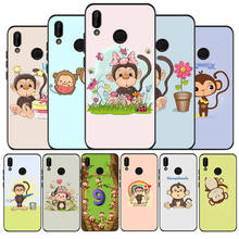 Monkey cartoon black Phone Case for huawei P40 P30 P20 P10 Pro P9 Lite nova 4E 6SE Psmart 2 2019 Y6 9 Prime 2024 - buy cheap